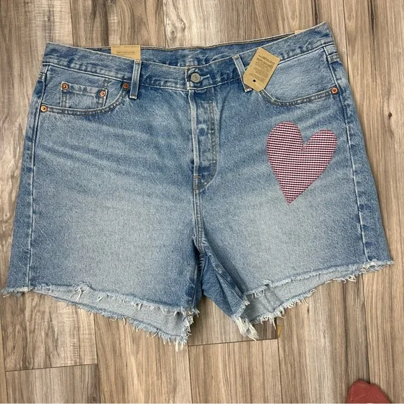 Levi’s 501 150 anniv high rise women’s denim  patch heart size 16W button fly - Picture 4 of 16